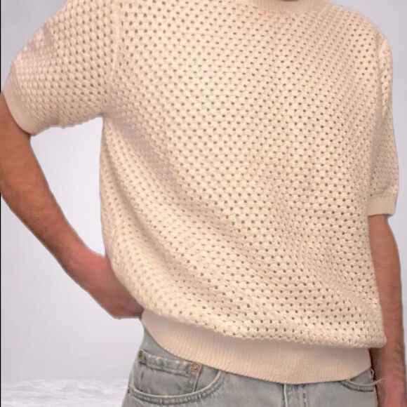 BNWT Urban Outfitters - Guess Originals - Men’s Short Sleeve Crochet Sweater - Picture 2 of 9
